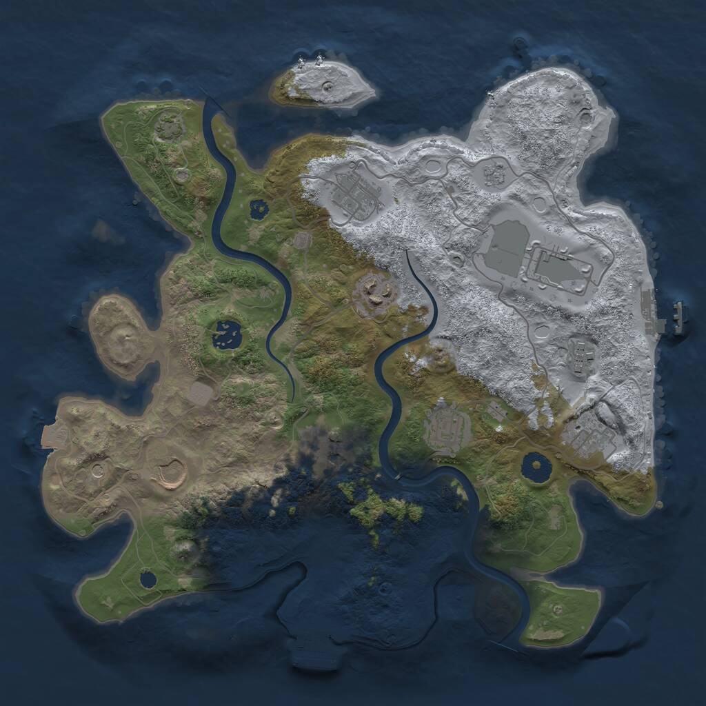 Rust Map: Procedural Map, Size: 3500, Seed: 181853609, 15 Monuments