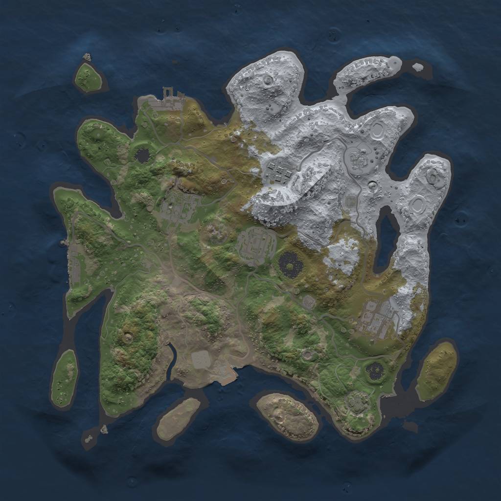 Rust Map: Procedural Map, Size: 3000, Seed: 1532900524, 11 Monuments
