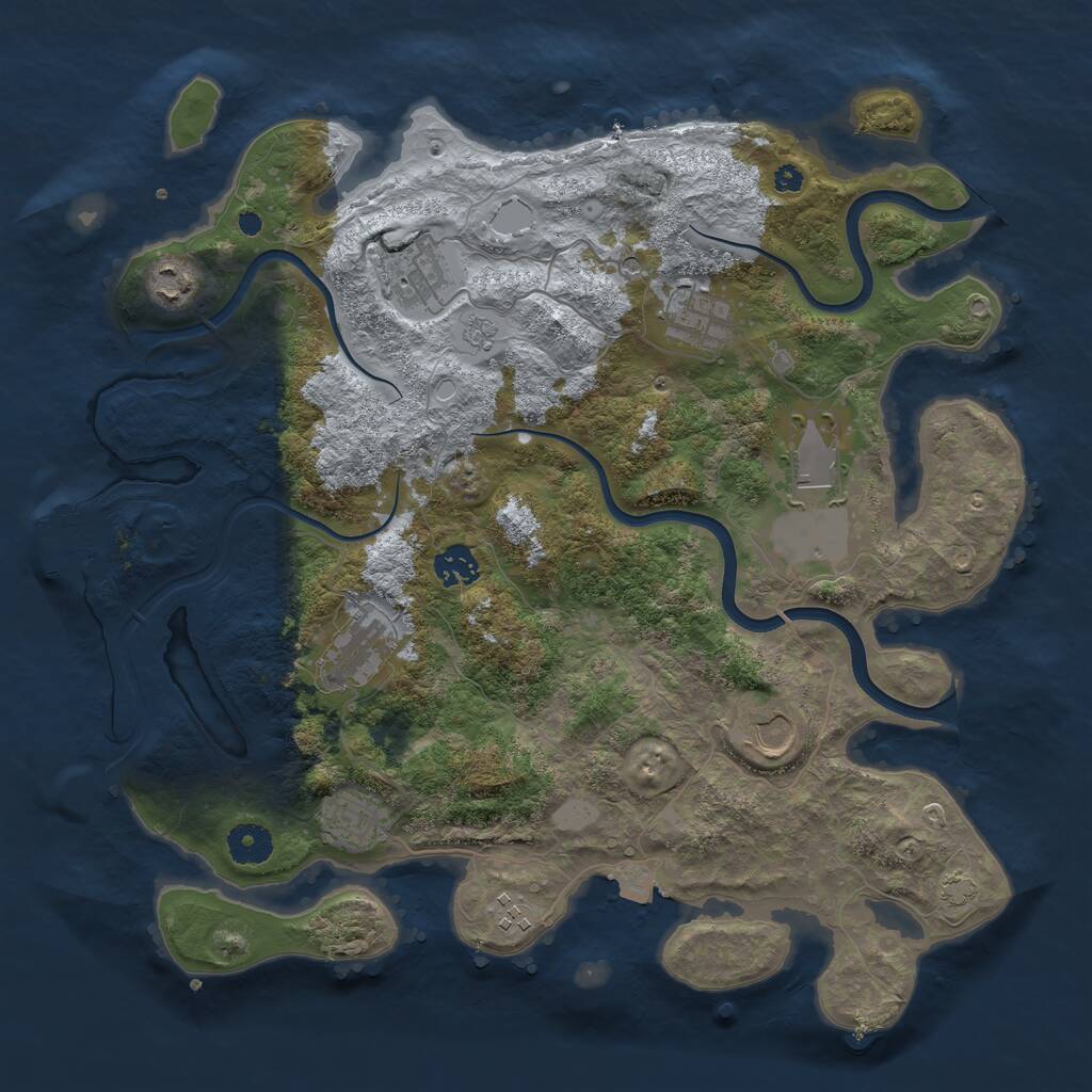 Rust Map: Procedural Map, Size: 3800, Seed: 315919160, 14 Monuments
