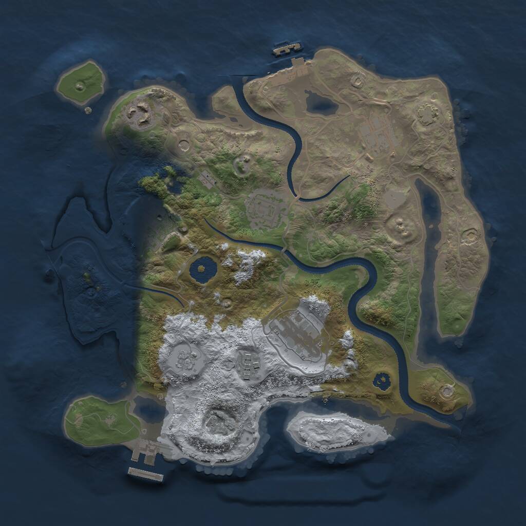 Rust Map: Procedural Map, Size: 3000, Seed: 5230461, 12 Monuments