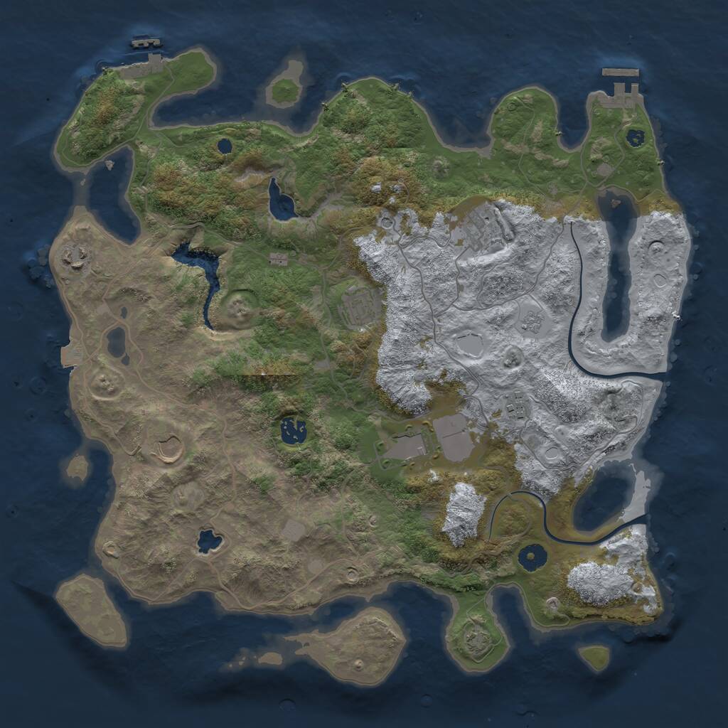 Rust Map: Procedural Map, Size: 4000, Seed: 1211512694, 13 Monuments