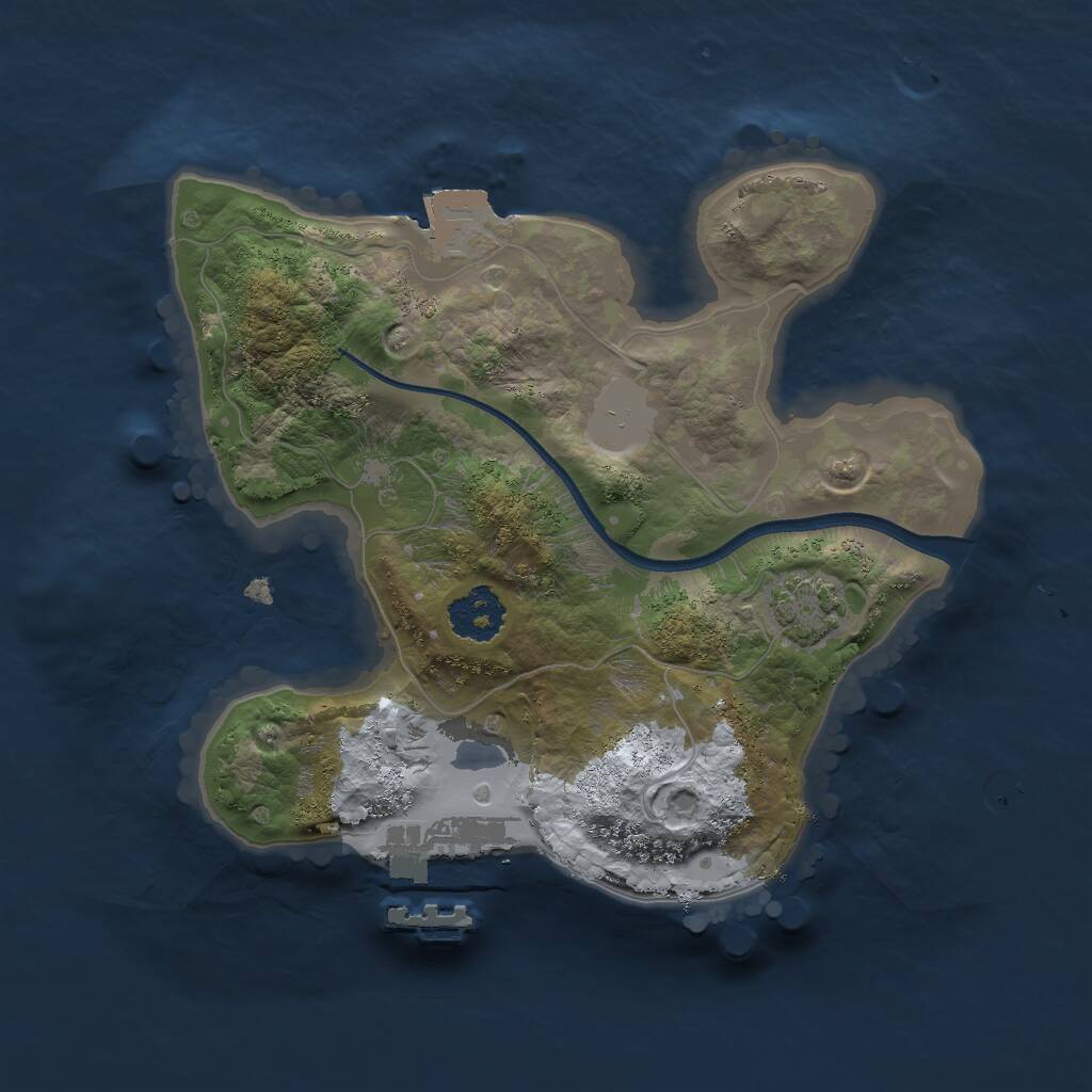 Rust Map: Procedural Map, Size: 2000, Seed: 5230461, 3 Monuments