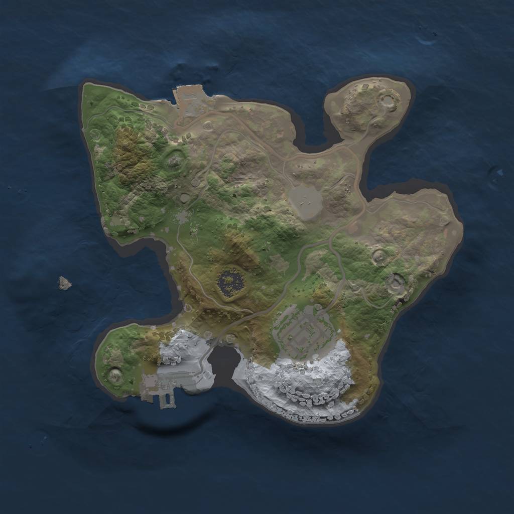 Rust Map: Procedural Map, Size: 2000, Seed: 5230461, 5 Monuments