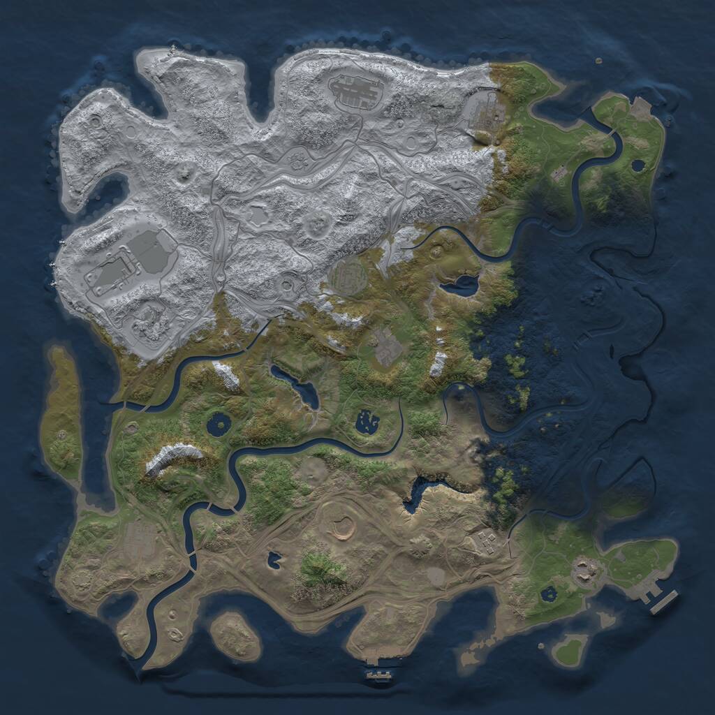 Rust Map: Procedural Map, Size: 4500, Seed: 623194, 17 Monuments