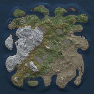 Thumbnail Rust Map: Procedural Map, Size: 3700, Seed: 776852100, 19 Monuments