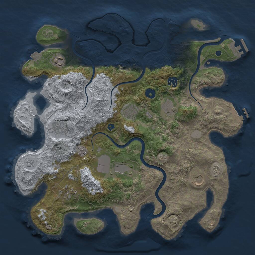 Rust Map: Procedural Map, Size: 3700, Seed: 776852100, 15 Monuments