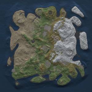 Thumbnail Rust Map: Procedural Map, Size: 3600, Seed: 35365121, 17 Monuments