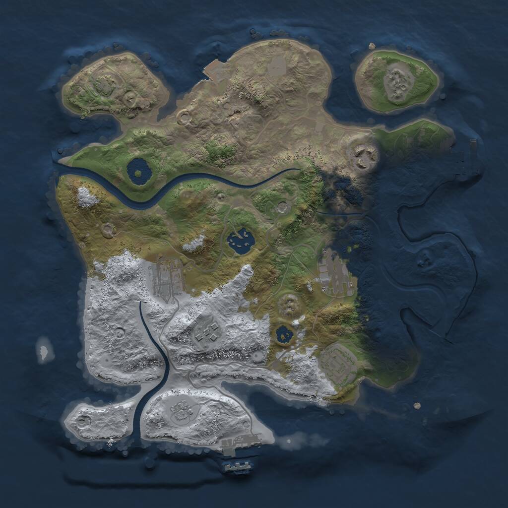 Rust Map: Procedural Map, Size: 3000, Seed: 145616513, 12 Monuments
