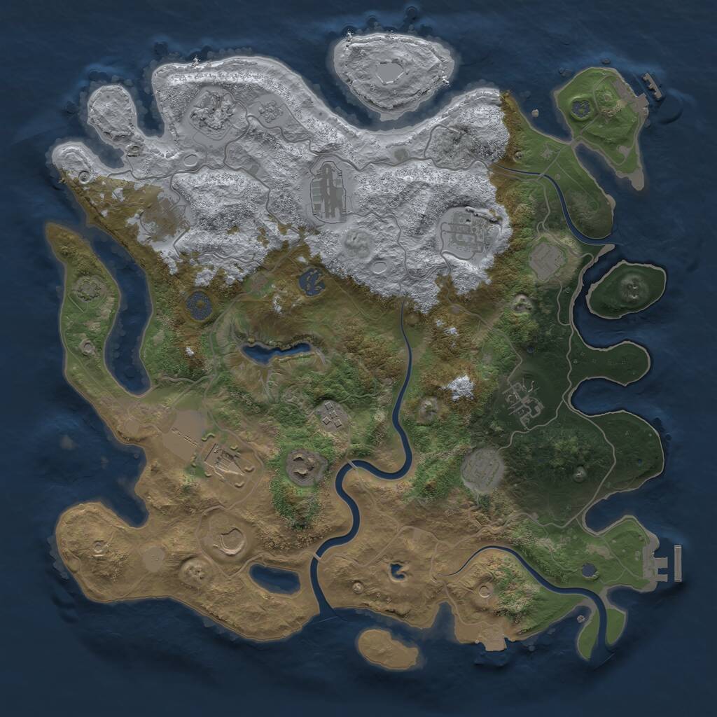 Rust Map: Procedural Map, Size: 4000, Seed: 918796149, 19 Monuments