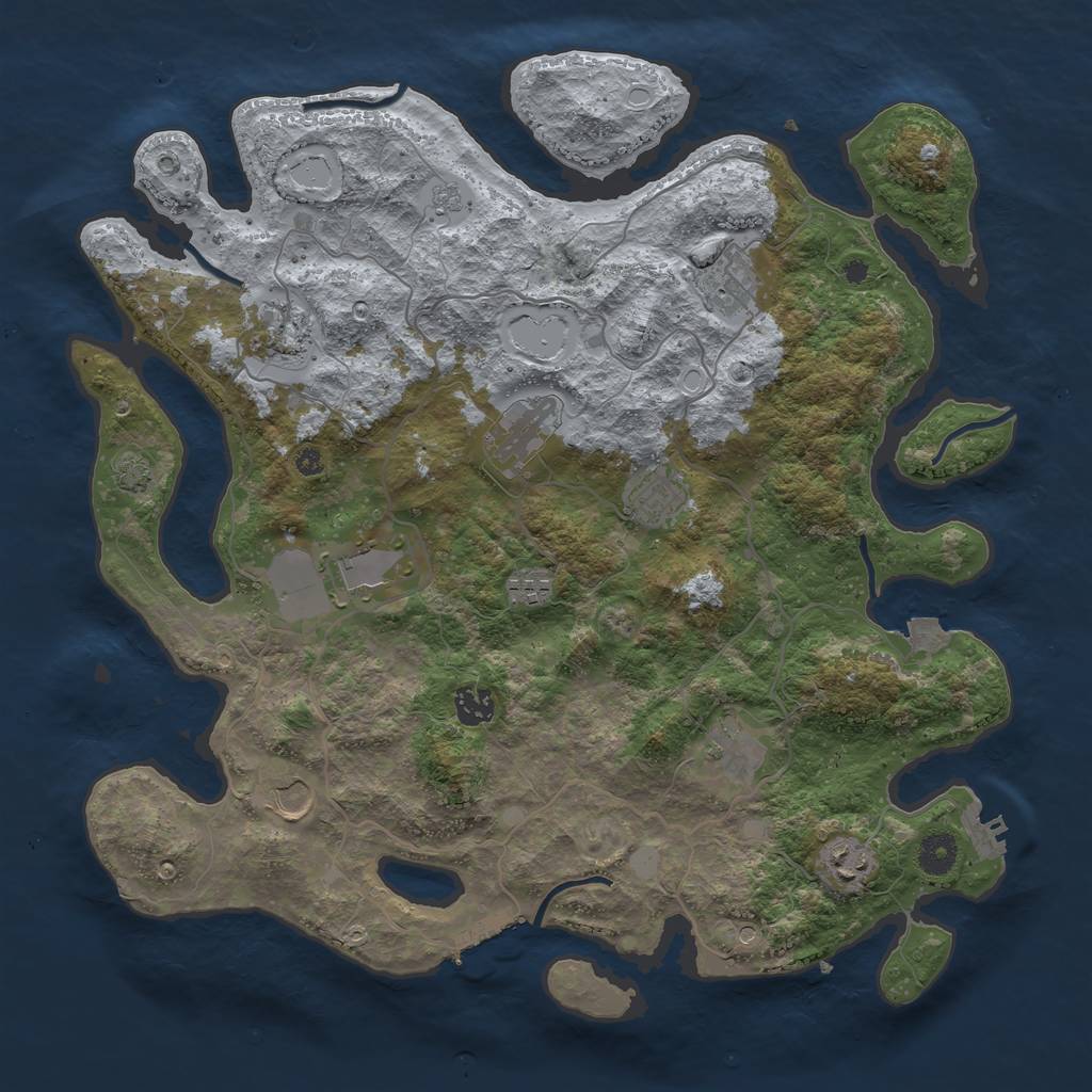 Rust Map: Procedural Map, Size: 4000, Seed: 918796149, 18 Monuments