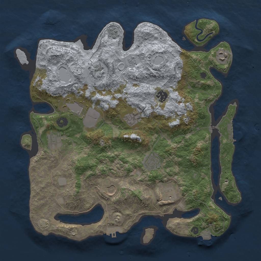 Rust Map: Procedural Map, Size: 3600, Seed: 12702, 18 Monuments