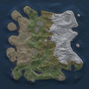 Thumbnail Rust Map: Procedural Map, Size: 3500, Seed: 1159862070, 16 Monuments