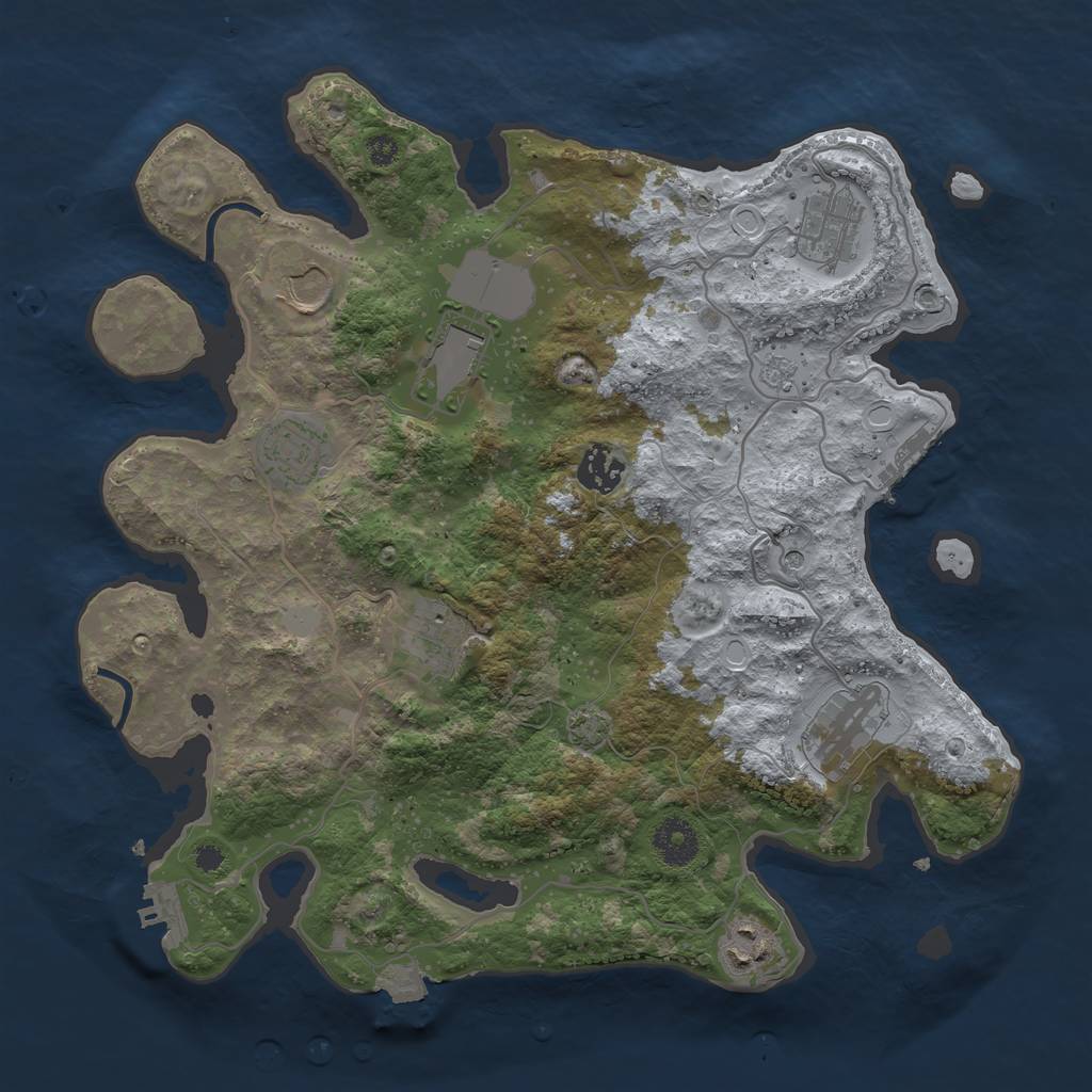 Rust Map: Procedural Map, Size: 3500, Seed: 1159862070, 16 Monuments
