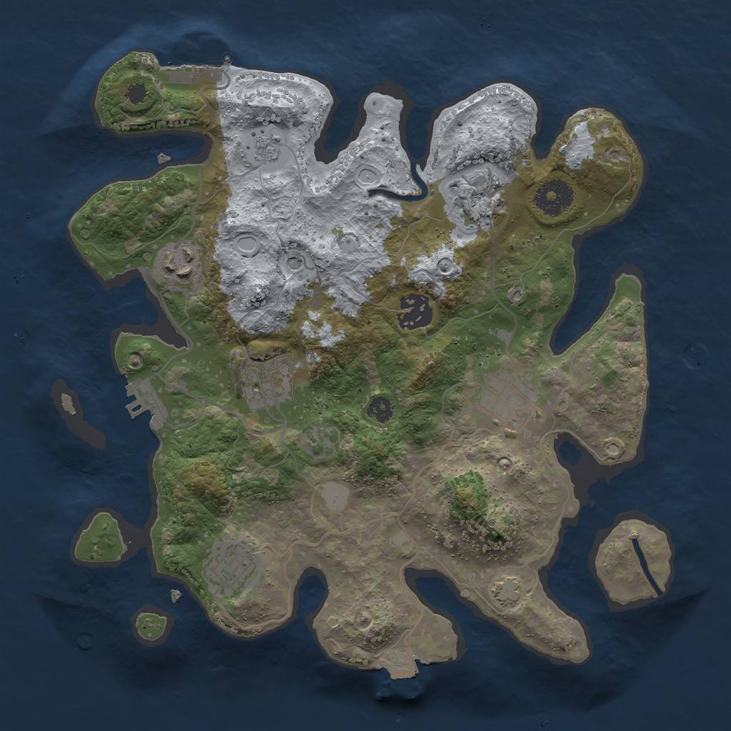 Rust Map: Procedural Map, Size: 3000, Seed: 73601416, 14 Monuments