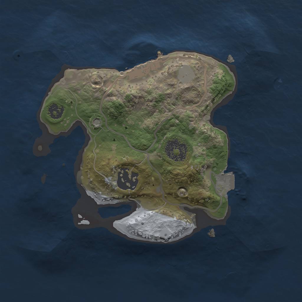 Rust Map: Procedural Map, Size: 2000, Seed: 6423895, 5 Monuments