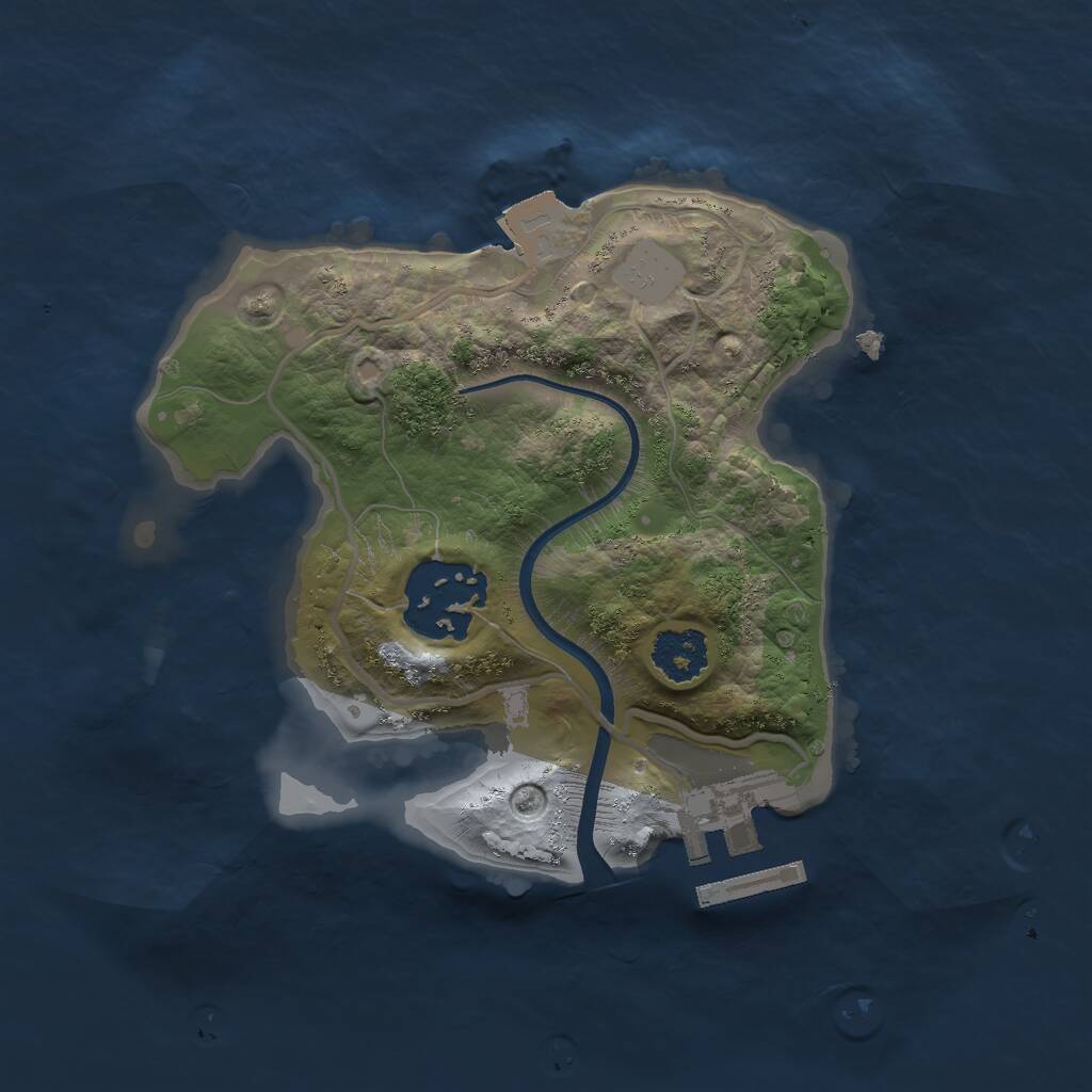 Rust Map: Procedural Map, Size: 2000, Seed: 6423895, 3 Monuments