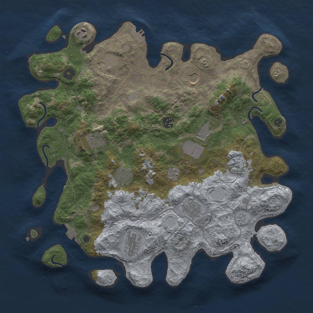 Rust Map: Procedural Map, Size: 4000, Seed: 161961068, 18 Monuments