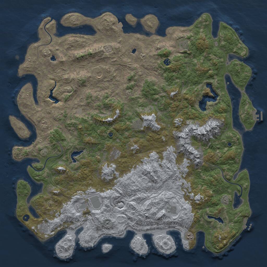 Rust Map: Procedural Map, Size: 5998, Seed: 849232191, 17 Monuments
