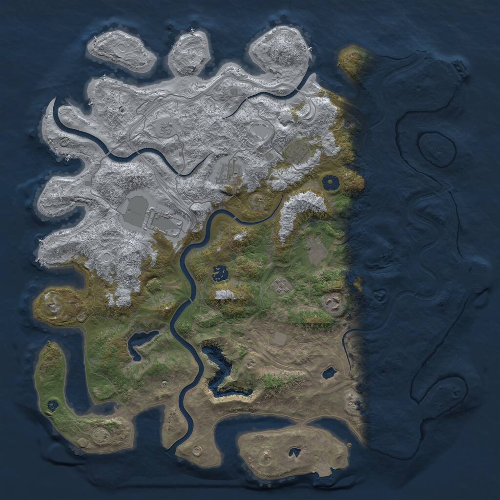 Rust Map: Procedural Map, Size: 4500, Seed: 69319, 13 Monuments