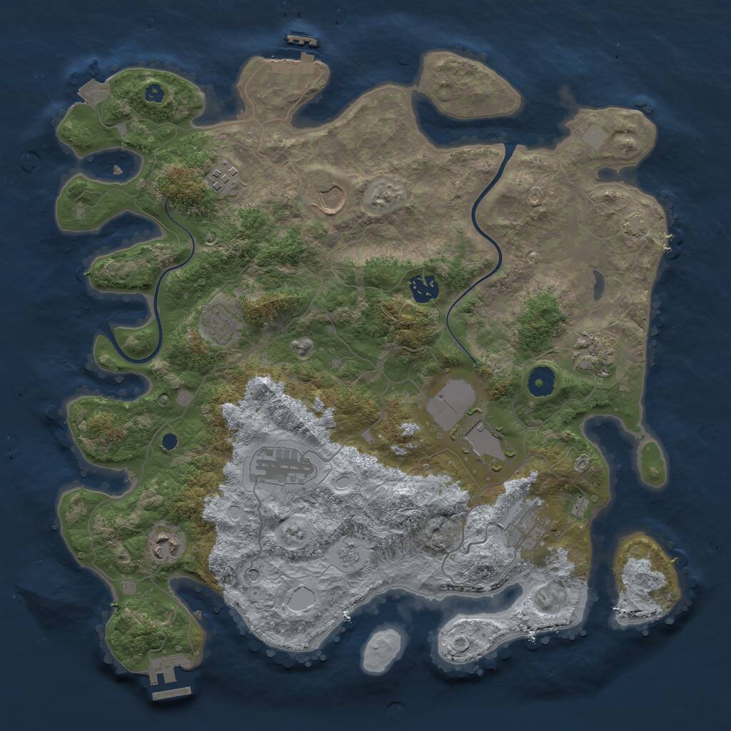 Rust Map: Procedural Map, Size: 3800, Seed: 1192693971, 15 Monuments