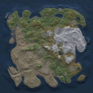 Thumbnail Rust Map: Procedural Map, Size: 3700, Seed: 2001017228, 15 Monuments