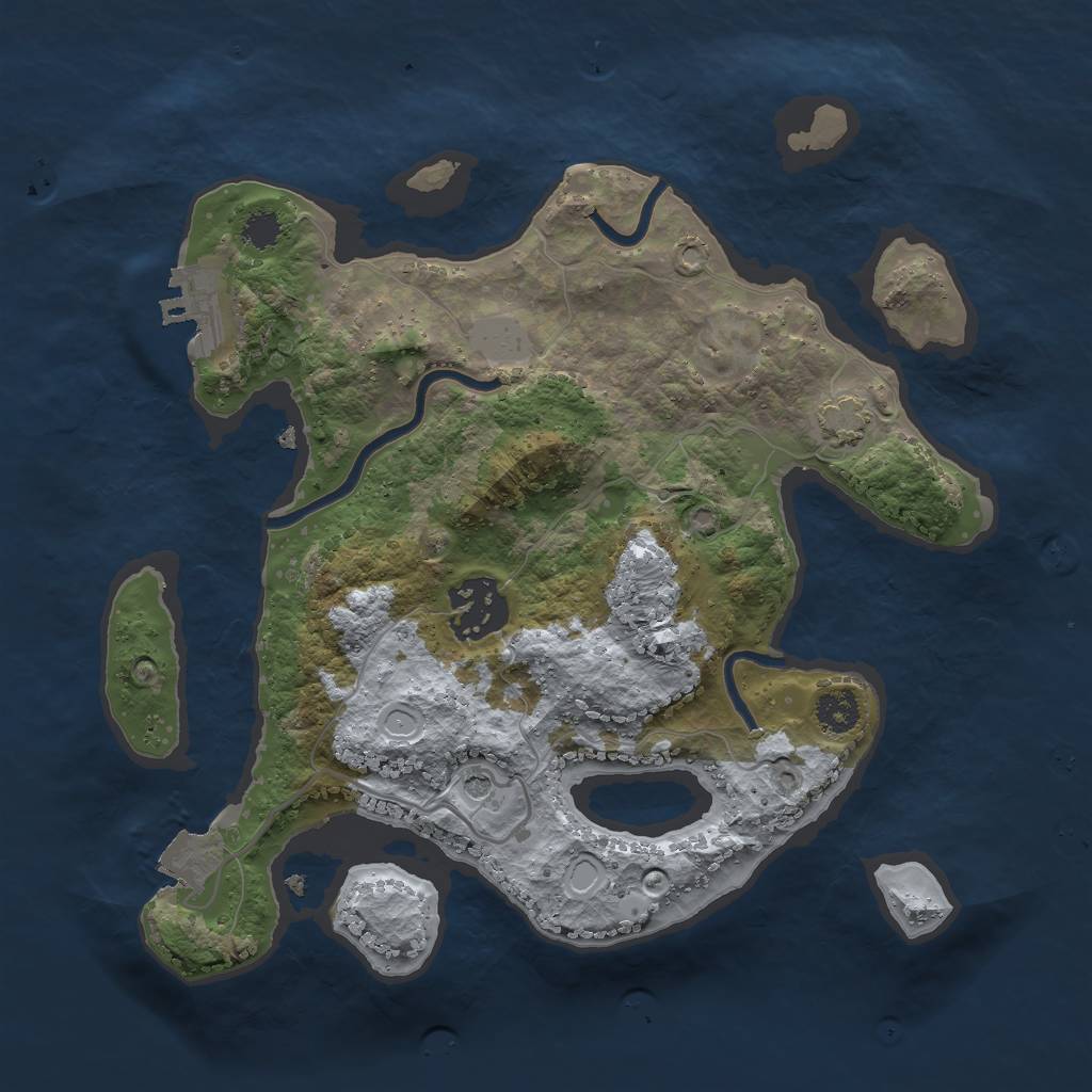 Rust Map: Procedural Map, Size: 2600, Seed: 123482258, 7 Monuments