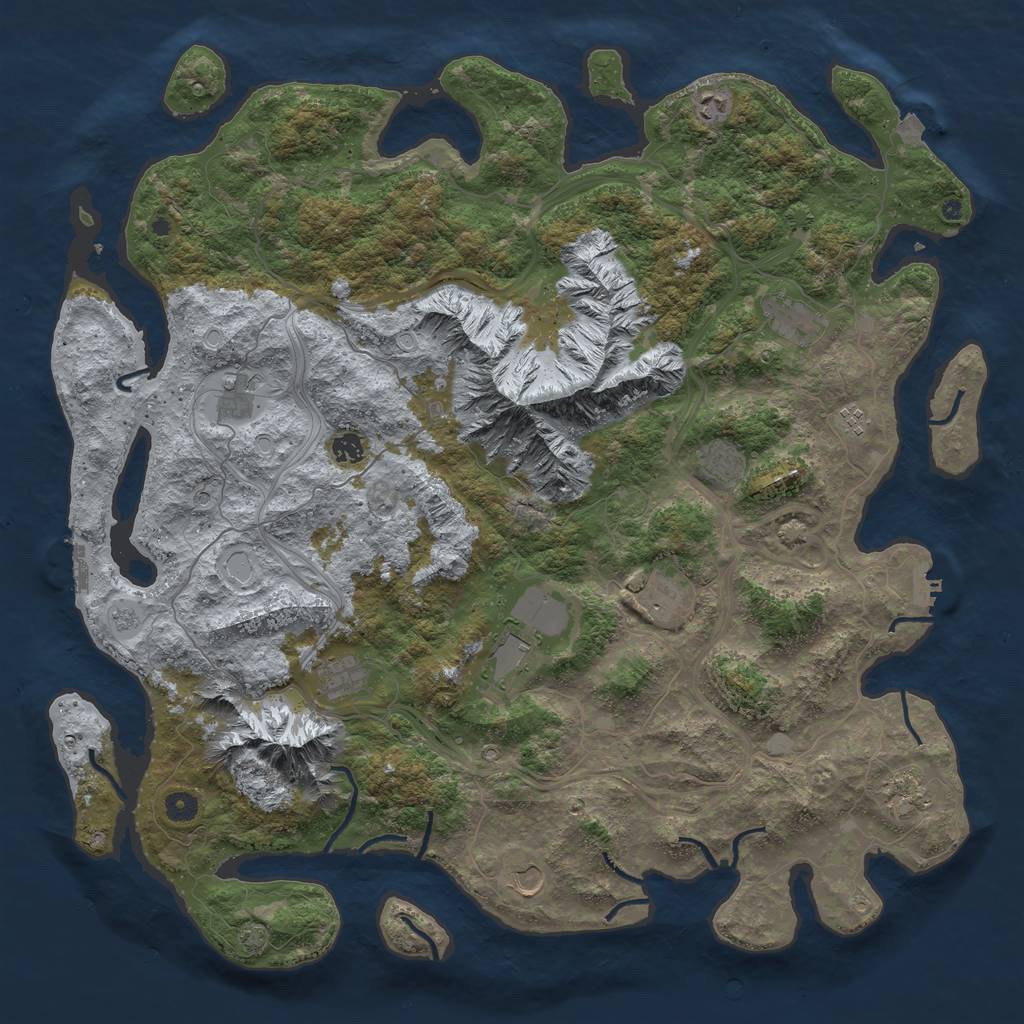 Rust Map: Procedural Map, Size: 5000, Seed: 811463586, 19 Monuments