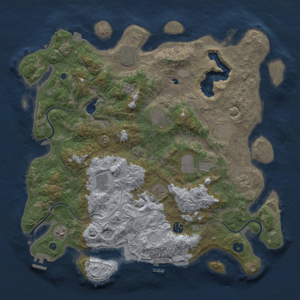 Rust Map: Procedural Map, Size: 4250, Seed: 5840, 16 Monuments