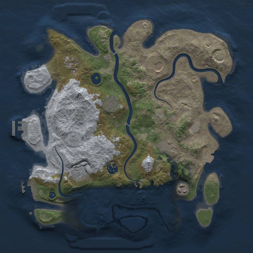 Rust Map: Procedural Map, Size: 3500, Seed: 1446030464, 14 Monuments