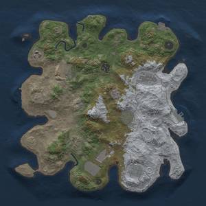 Thumbnail Rust Map: Procedural Map, Size: 3500, Seed: 360893112, 17 Monuments