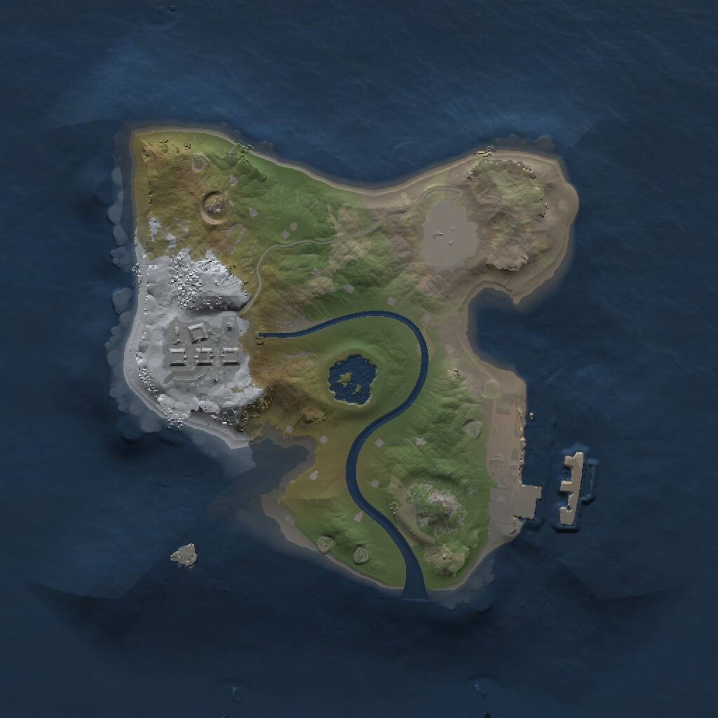 Rust Map: Procedural Map, Size: 1500, Seed: 352878498, 3 Monuments