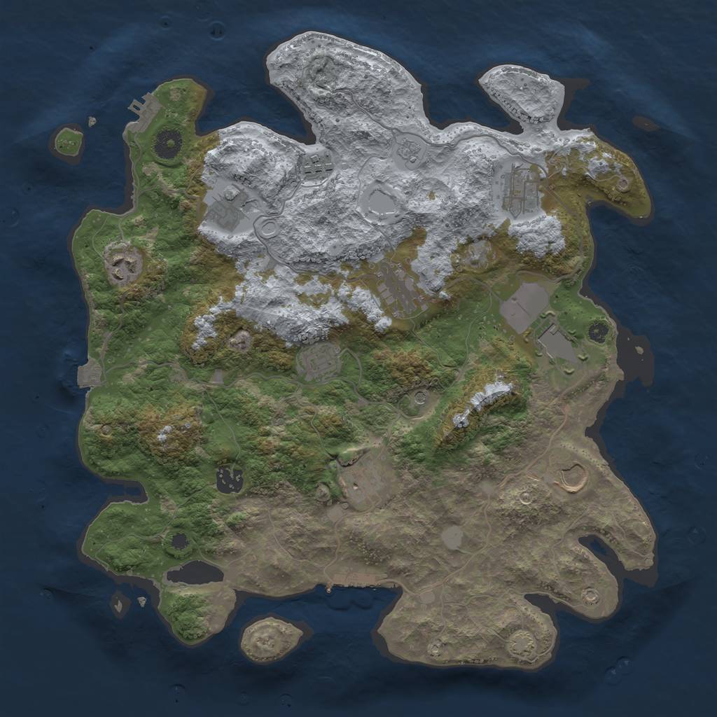 Rust Map: Procedural Map, Size: 3750, Seed: 78466763, 18 Monuments