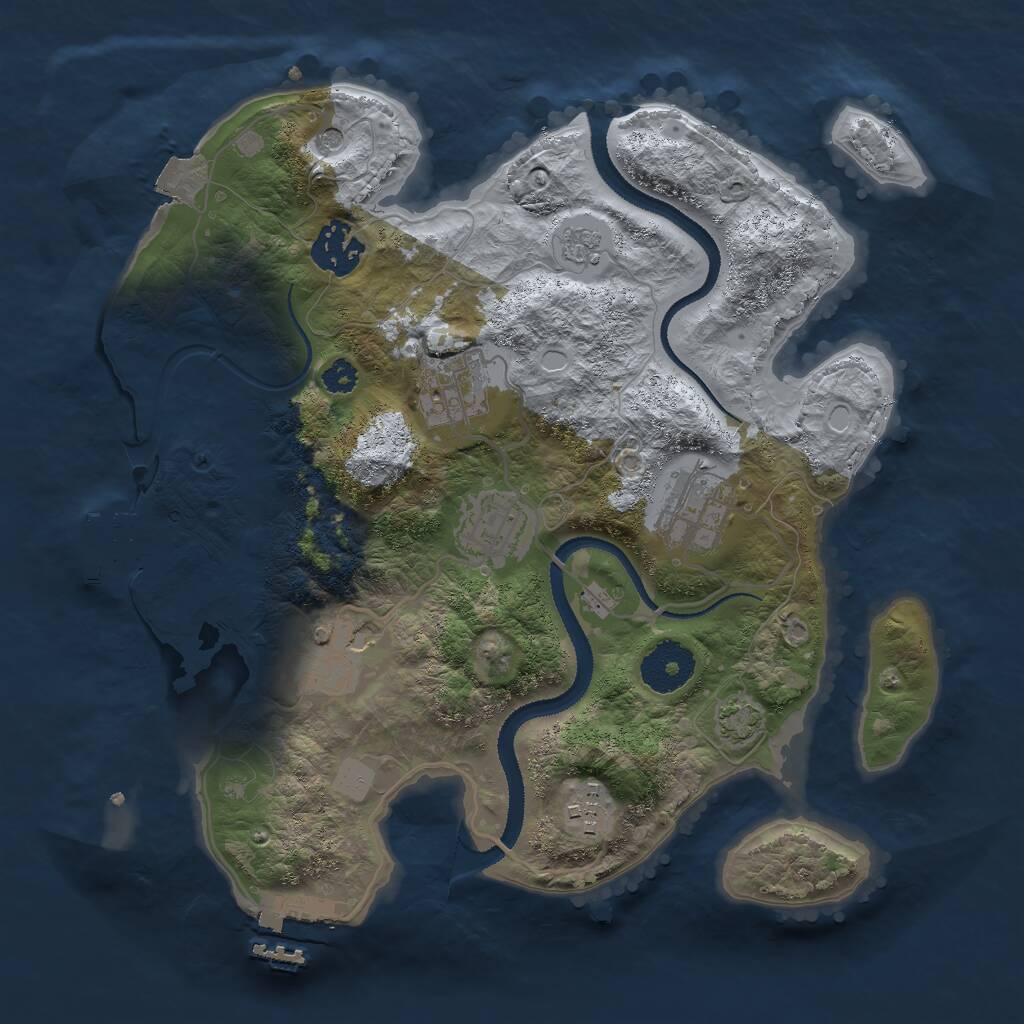 Rust Map: Procedural Map, Size: 2990, Seed: 121315421, 12 Monuments
