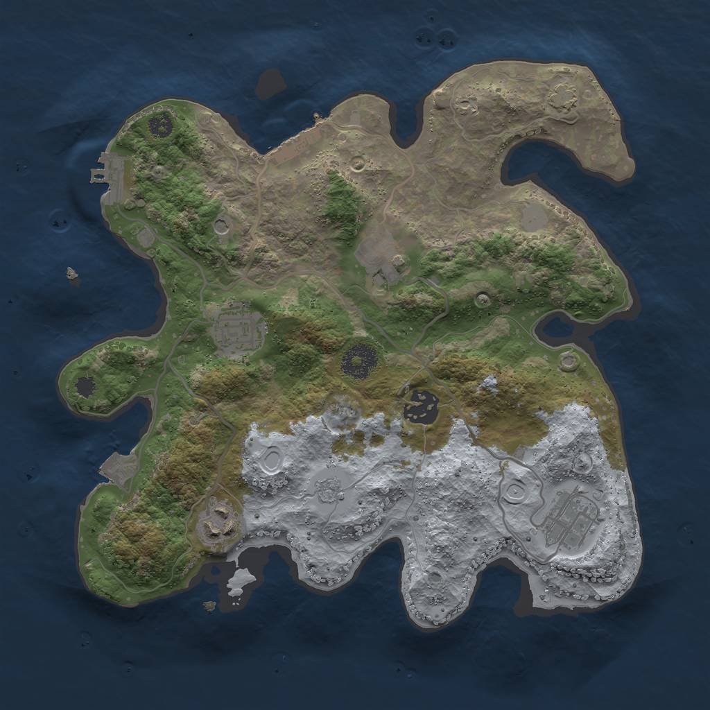 Rust Map: Procedural Map, Size: 3000, Seed: 1778, 13 Monuments