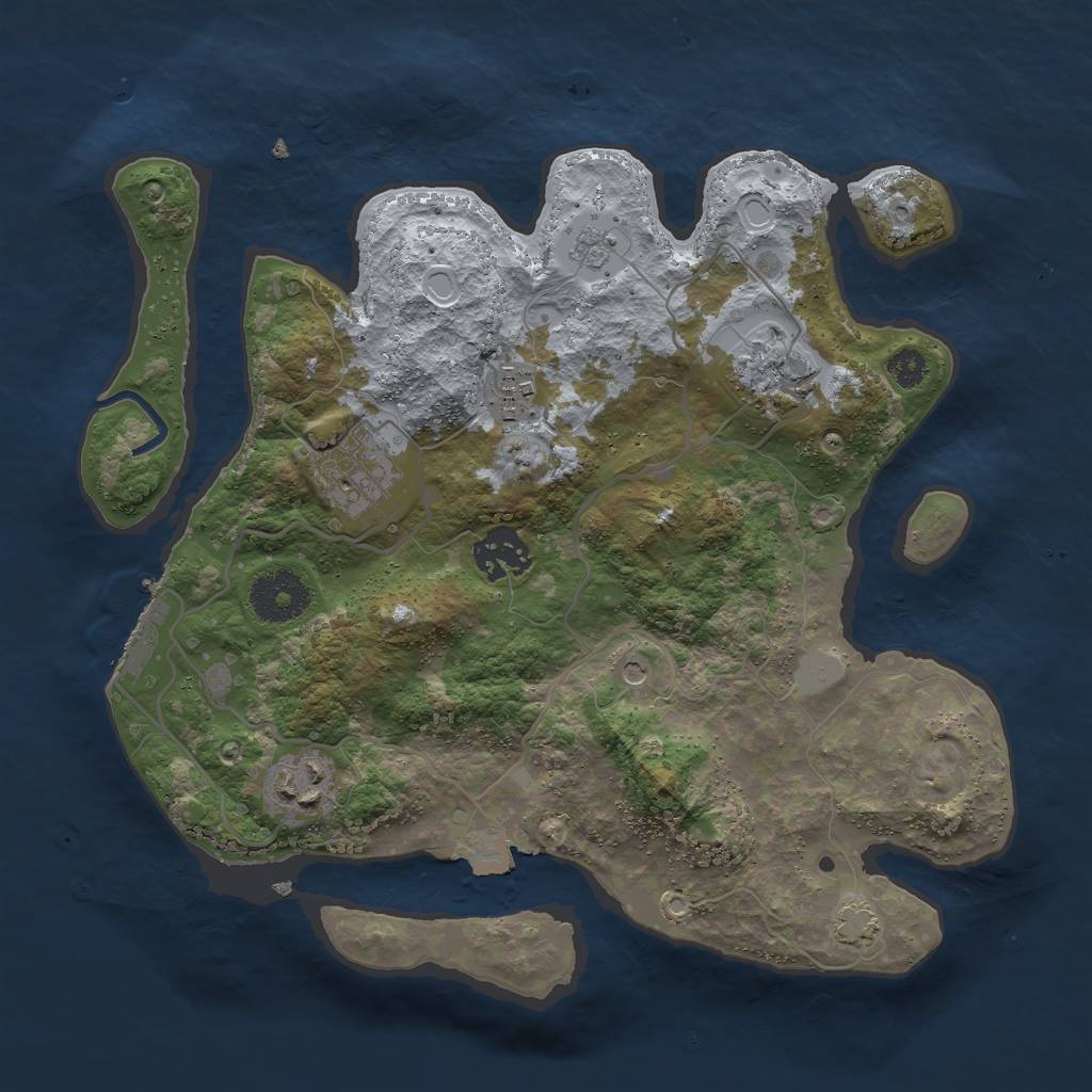 Rust Map: Procedural Map, Size: 3000, Seed: 22785, 12 Monuments