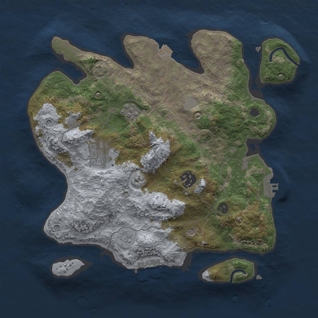 Rust Map: Procedural Map, Size: 3000, Seed: 940347265, 11 Monuments