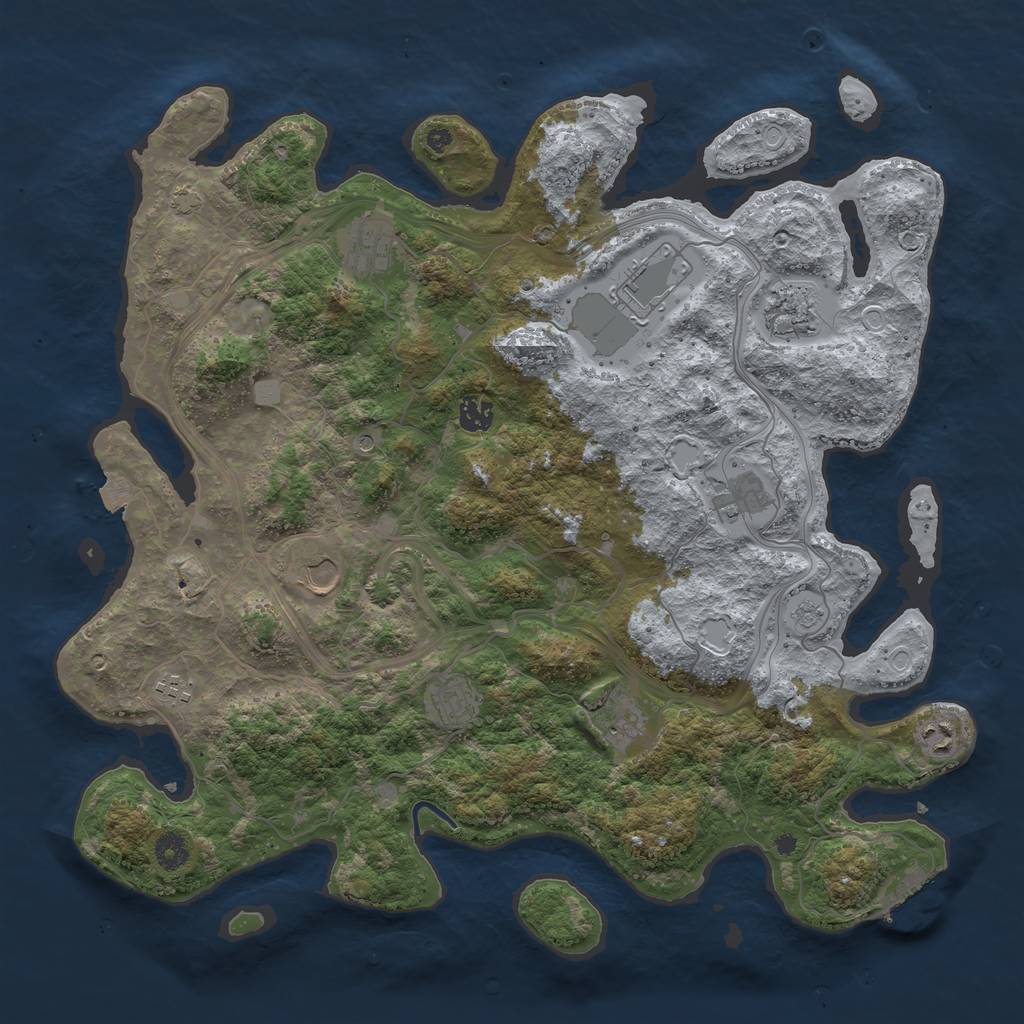 Rust Map: Procedural Map, Size: 4250, Seed: 29107, 17 Monuments