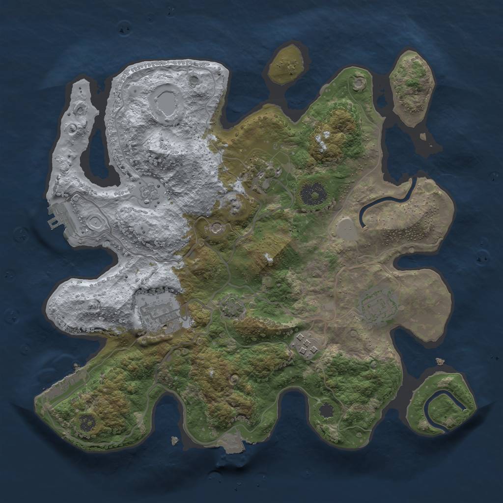 Rust Map: Procedural Map, Size: 3027, Seed: 56346422, 12 Monuments