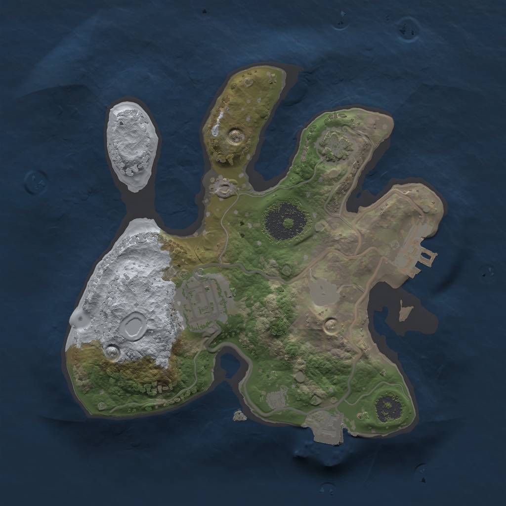 Rust Map: Procedural Map, Size: 2000, Seed: 3131, 6 Monuments