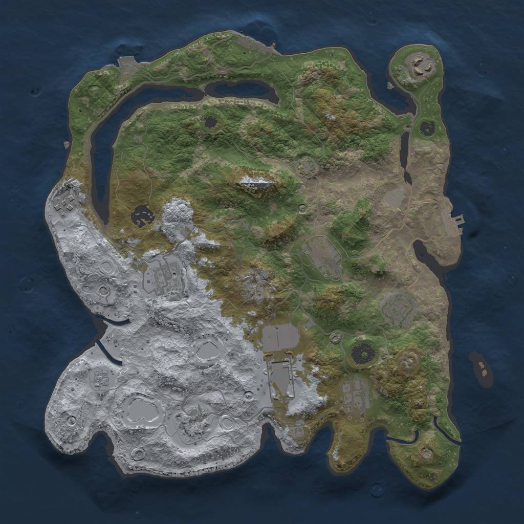 Rust Map: Procedural Map, Size: 3600, Seed: 86717571, 17 Monuments