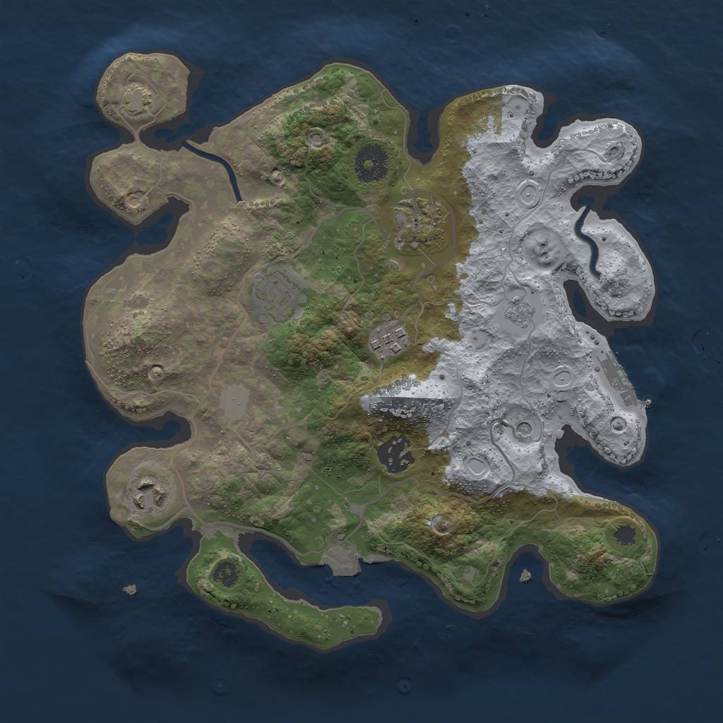 Rust Map: Procedural Map, Size: 3000, Seed: 86246, 12 Monuments