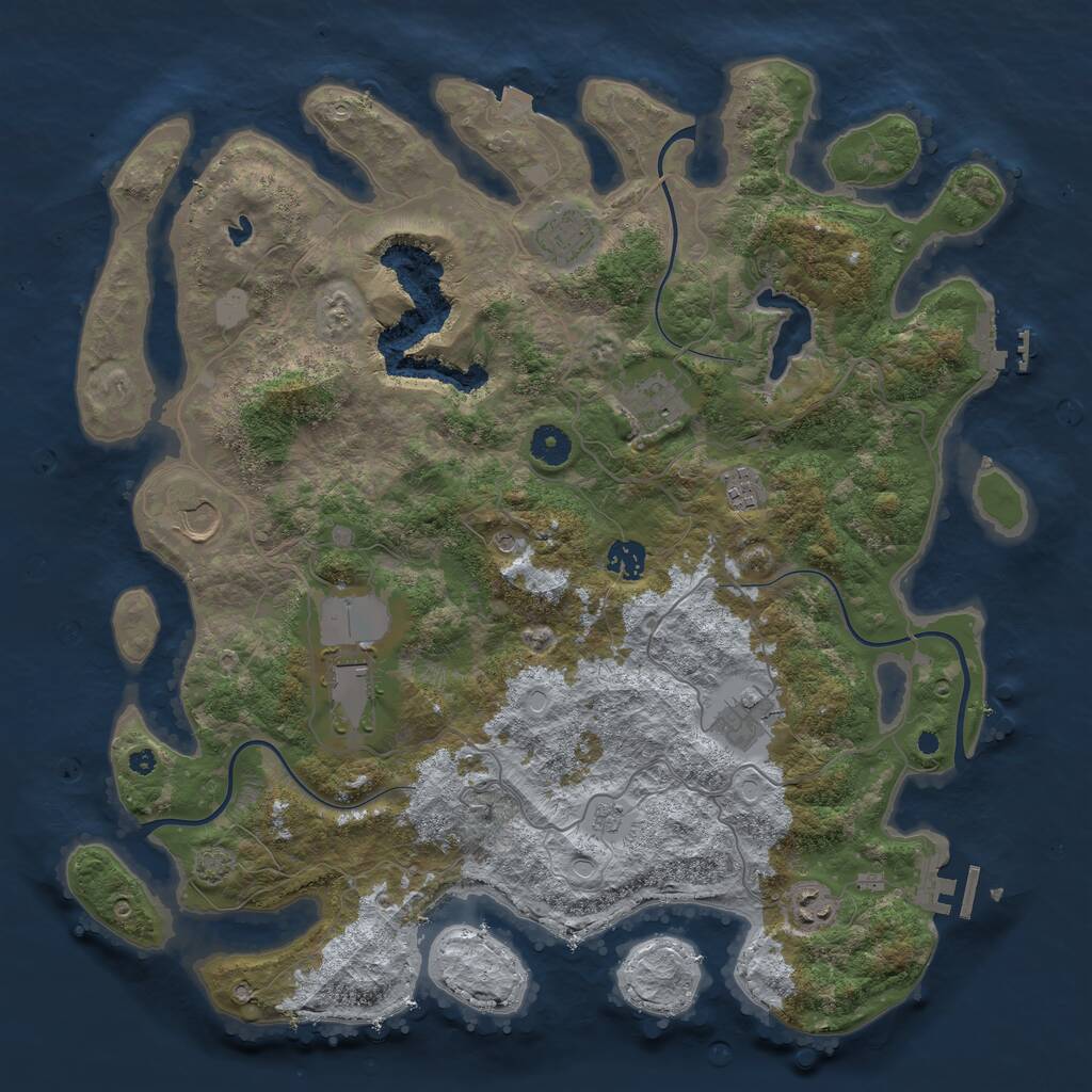Rust Map: Procedural Map, Size: 4100, Seed: 70555439, 14 Monuments