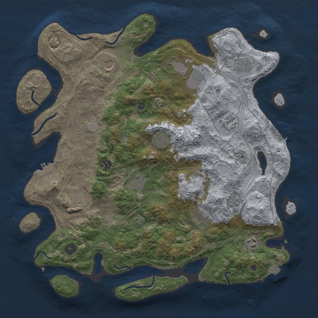 Rust Map: Procedural Map, Size: 4250, Seed: 92263013, 19 Monuments
