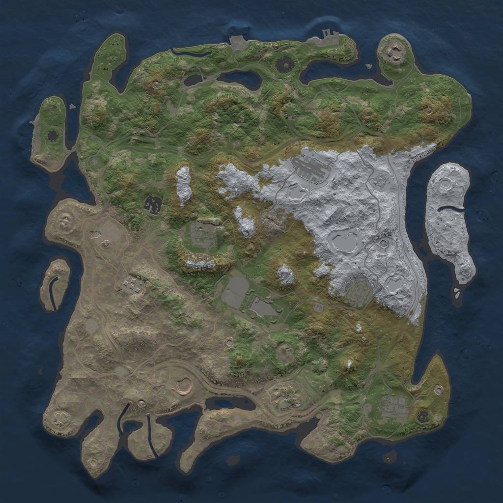 Rust Map: Procedural Map, Size: 4250, Seed: 85556196, 19 Monuments