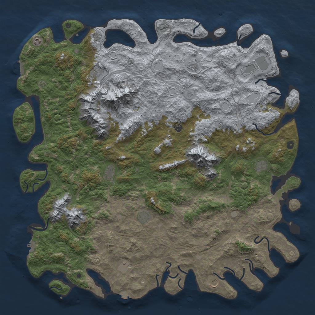 Rust Map: Procedural Map, Size: 6000, Seed: 1997, 19 Monuments