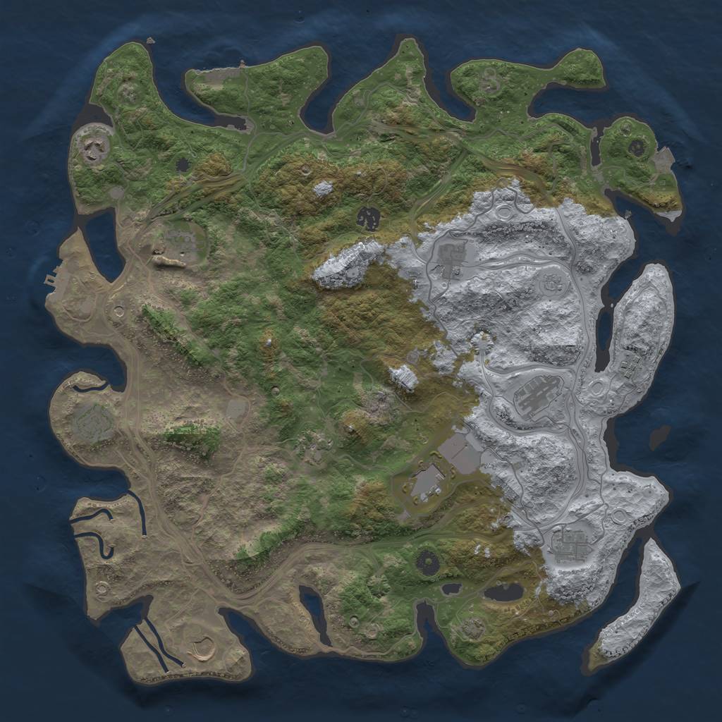 Rust Map: Procedural Map, Size: 4500, Seed: 371964141, 19 Monuments