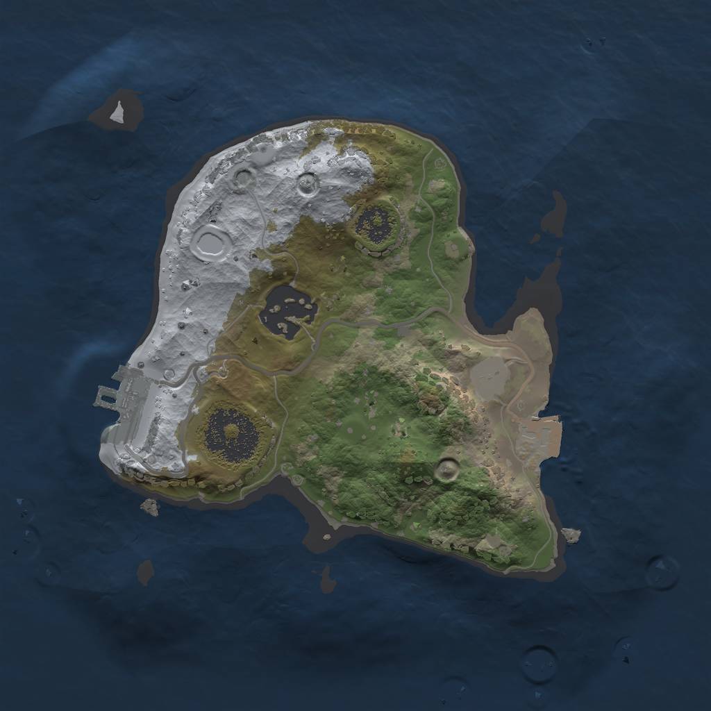 Rust Map: Procedural Map, Size: 2000, Seed: 1437, 5 Monuments