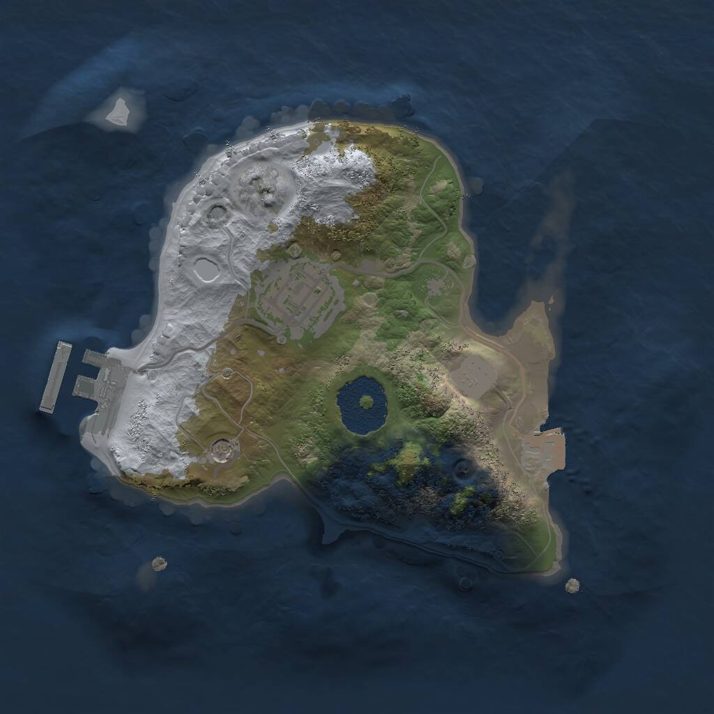 Rust Map: Procedural Map, Size: 2000, Seed: 1437, 4 Monuments