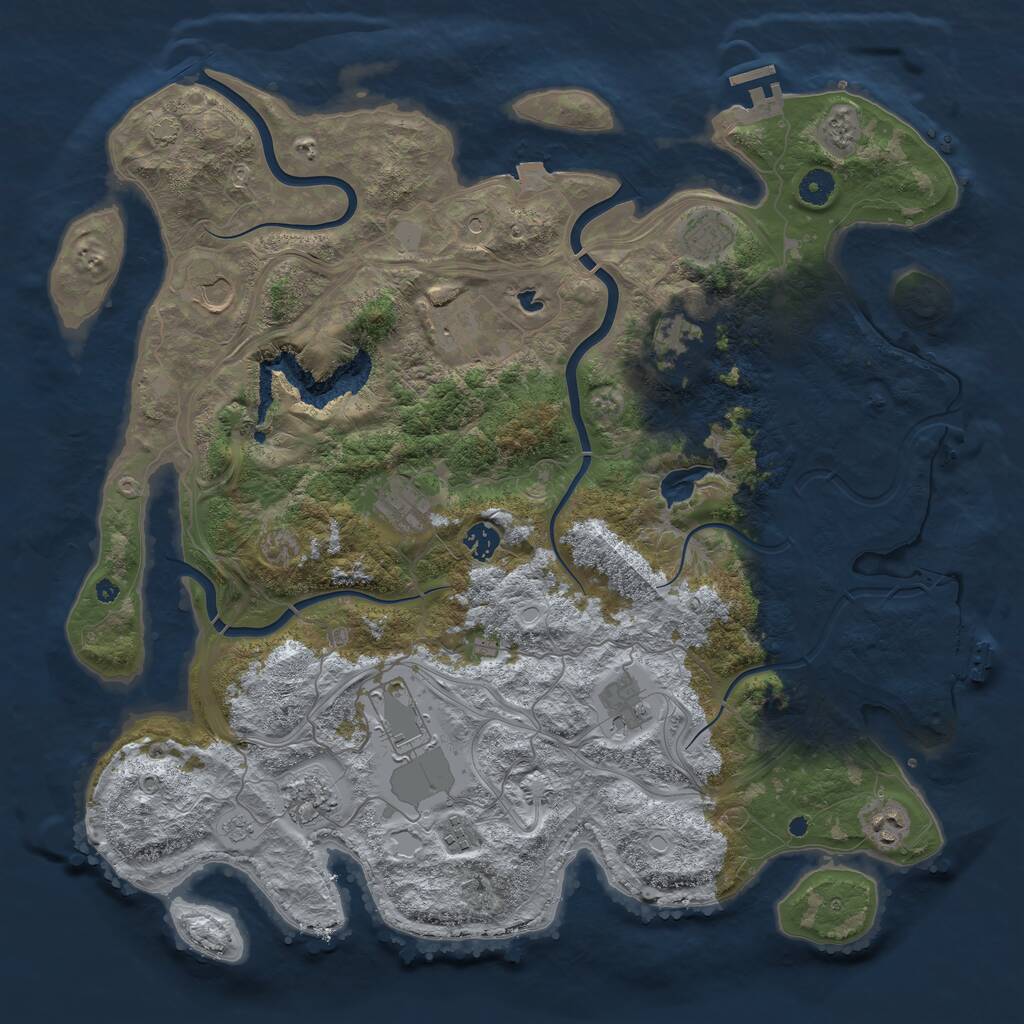 Rust Map: Procedural Map, Size: 4400, Seed: 26860995, 17 Monuments