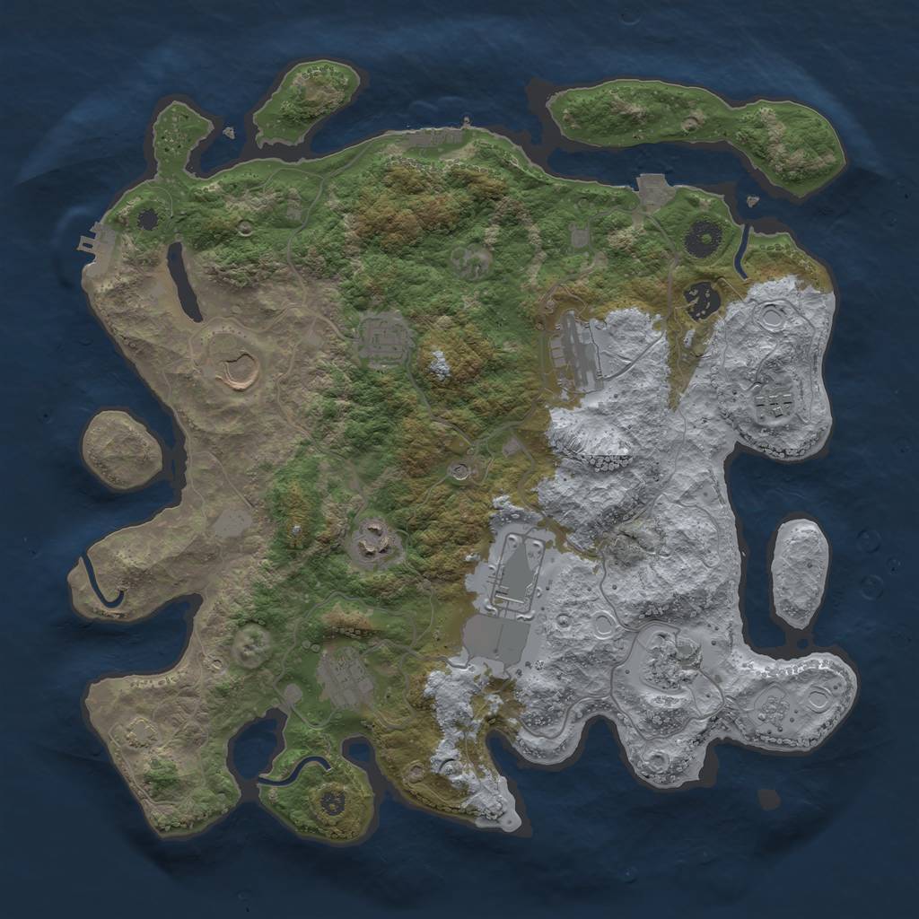 Rust Map: Procedural Map, Size: 3750, Seed: 90395971, 17 Monuments